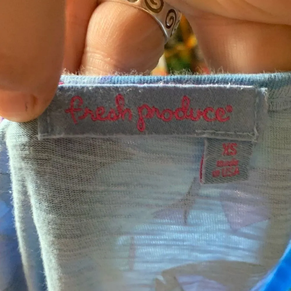 Fresh Produce XS fish print tulip sleeve fit & flare knit dress - Image 4