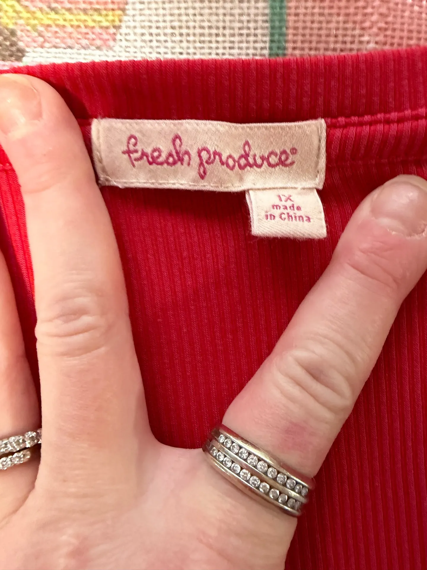 Fresh Produce Red Ribbed Long Sleeve Dress Size XL.  - Image 3