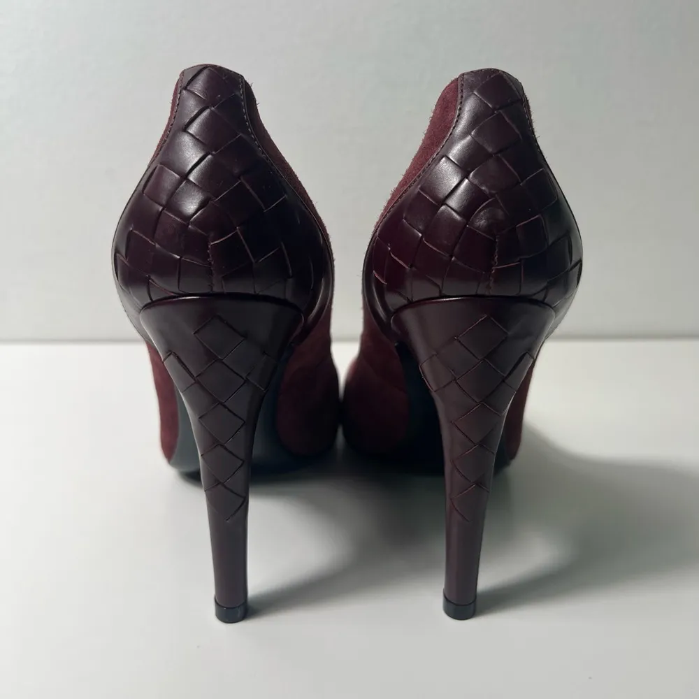 Bottega Veneta Barolo Dark Rose Luxe Kid Leather & Suede Heels Pumps Sandals - Image 10