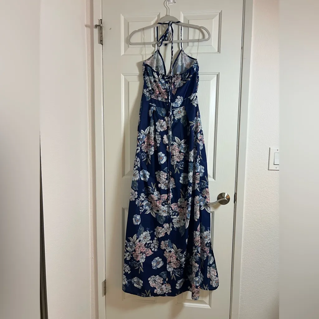 Parisian Works Pink and‎ Blue Maxi Sundress Sleeveless Size 6 Tall US - Image 4