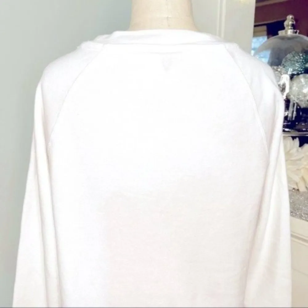 Betsey Johnson Sparkle & Shine Sequin Bling White Sweatshirt Festive Holiday - Image 7