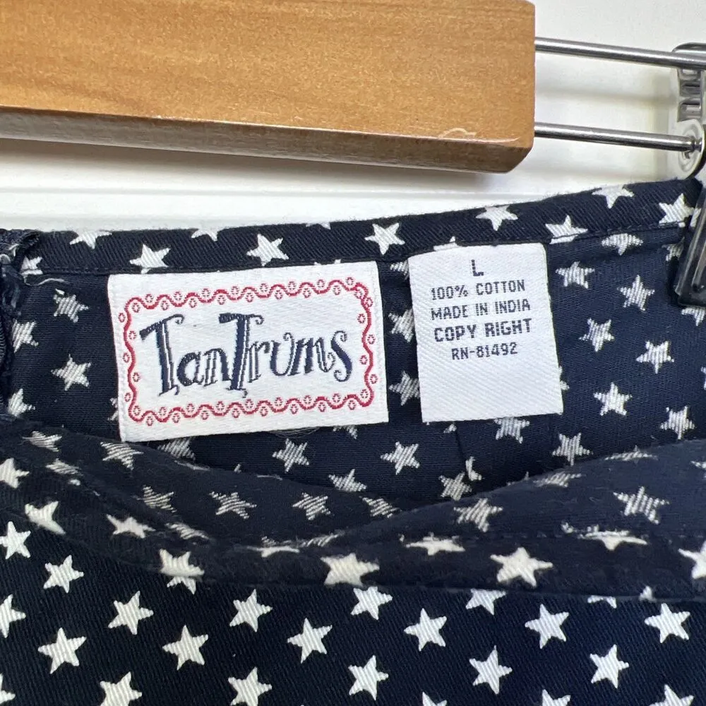 Vintage 90s Tantrums Star Print Skort Skirt Size Large Dark Blue - Image 3
