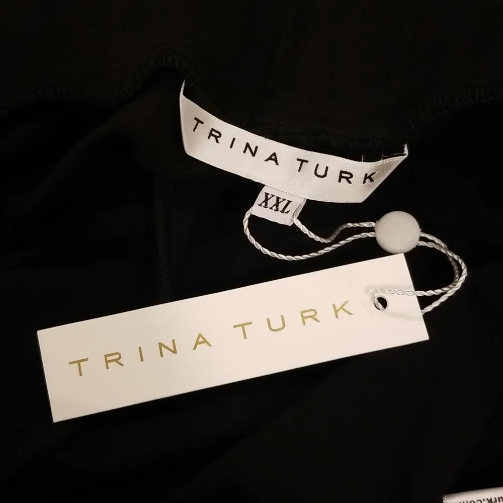 💕TRINA TURK💕 Bop 2 Pant ~ Black with Glitter Rainbow Tuxedo Stripe XXL NWT - Image 11