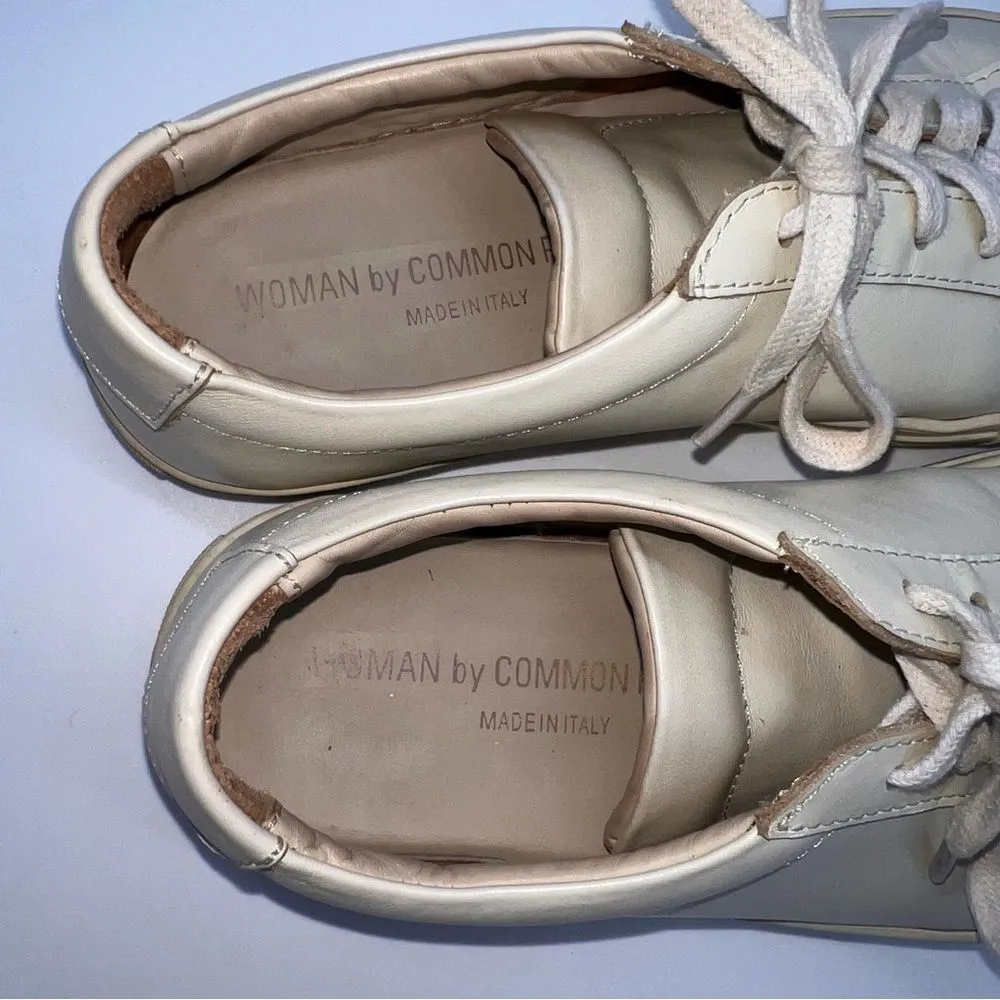 Woman by Common Projects Original Achilles Low Top White Leather Sneakers Size 7 - Image 8