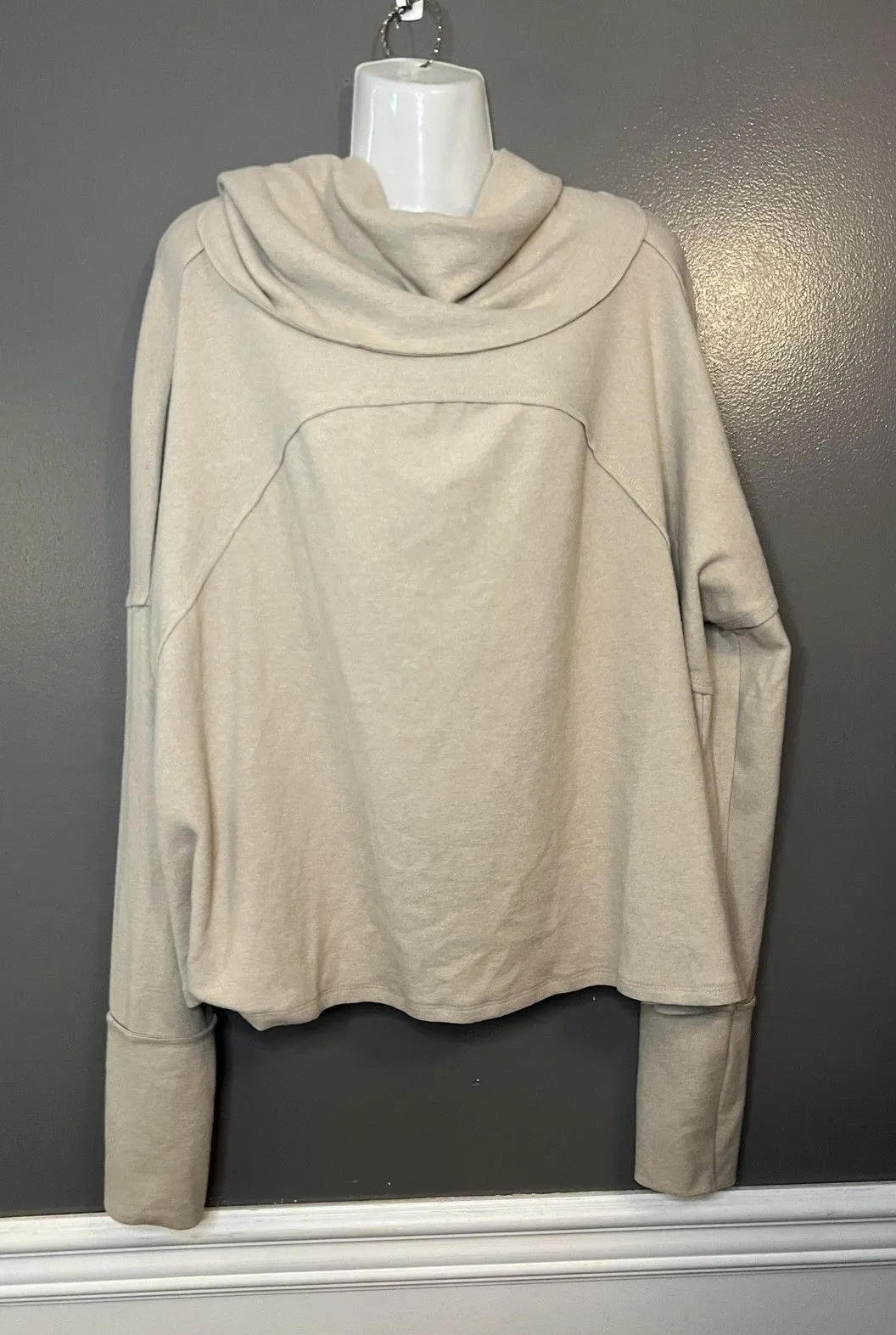 Blue B Collection Sweater Womens Medium Khaki Cowl Neck Pullover Style 22066T - Image 1