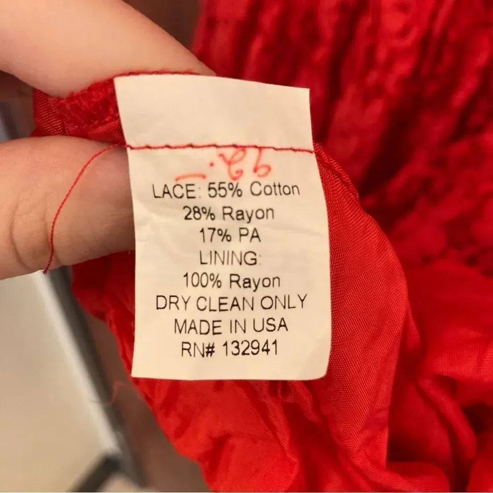 AMANDA UPRICHARD Red Lace Sleeveless Dress Silk Size Small - Image 7