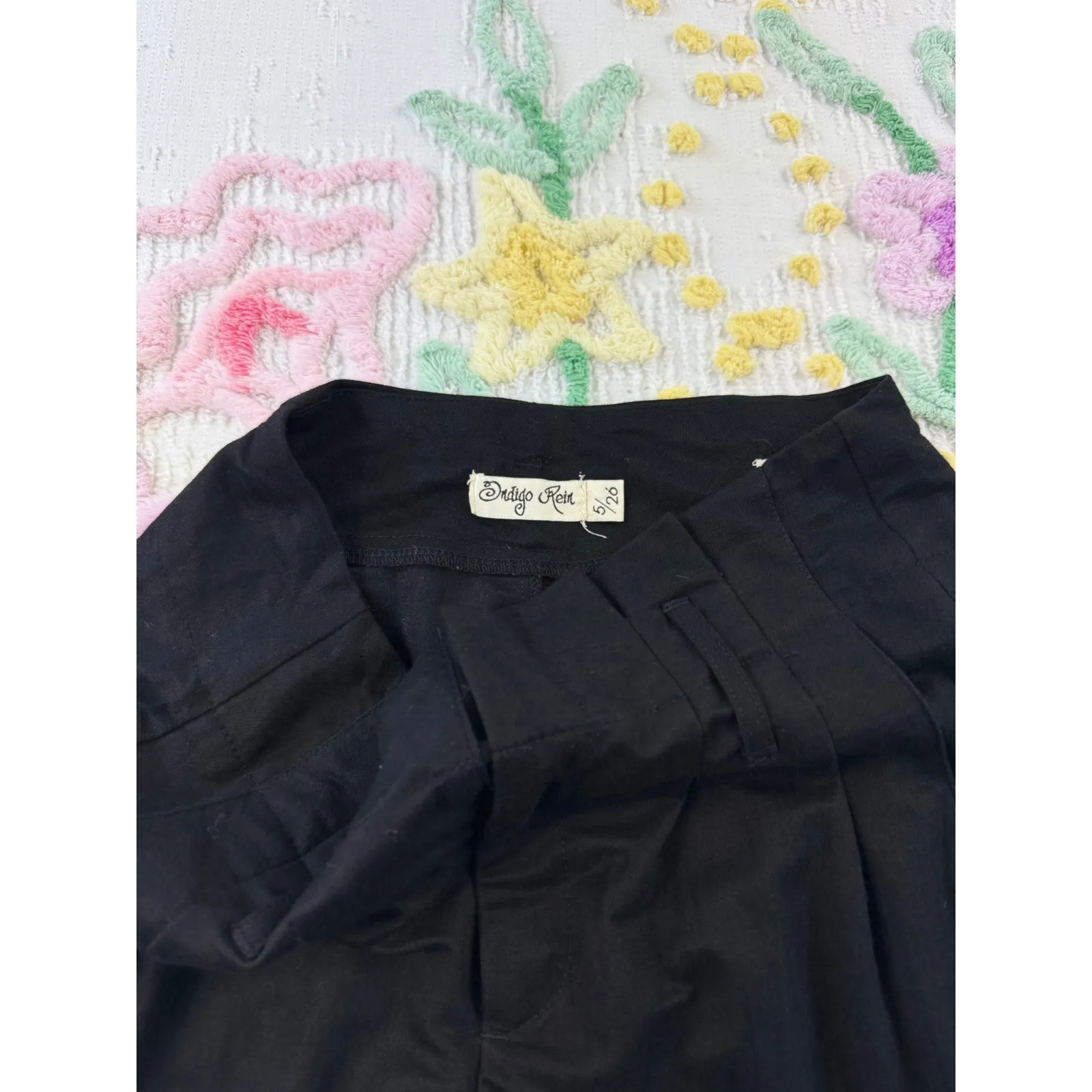 Indigo REIN Black Pleated High Waist Trousers Women's Size 5 6 - Image 5