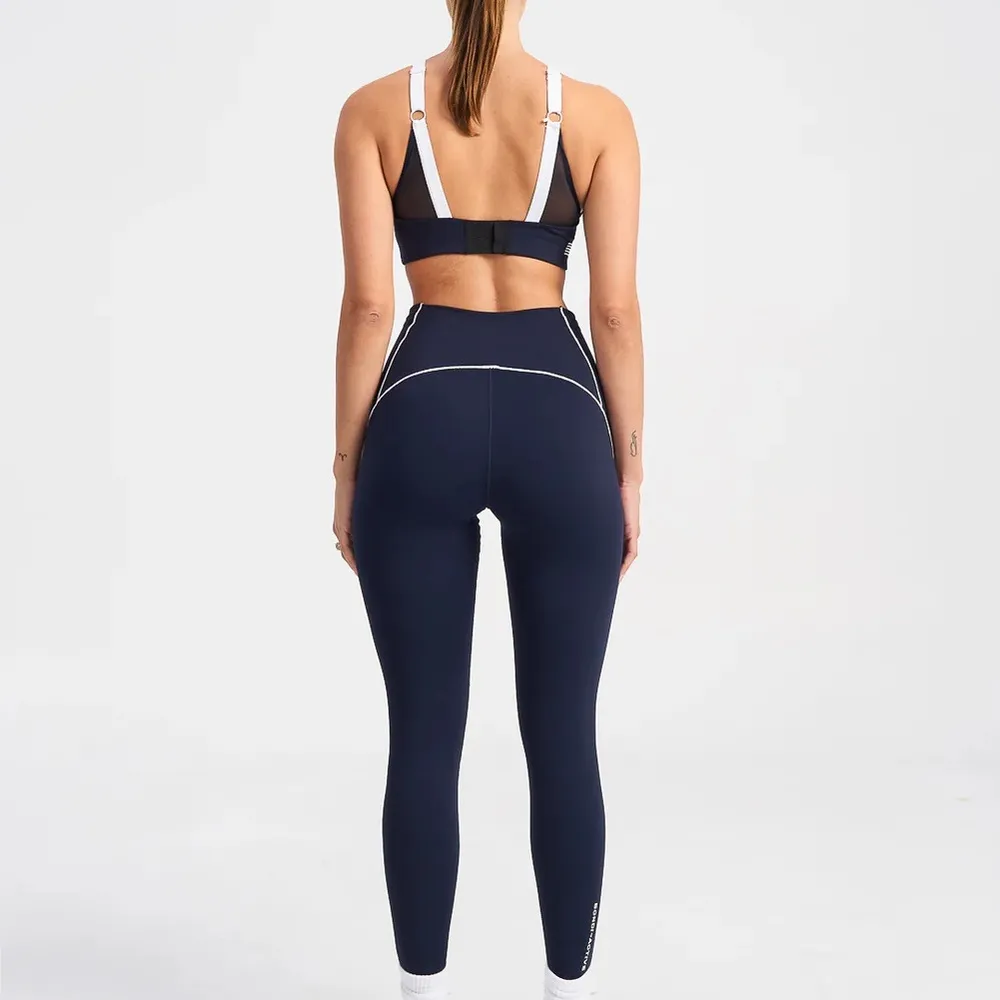 Bondi Action Sports Club Full Length Legging L Brown Pink Pockets Performance Size L - Image 6