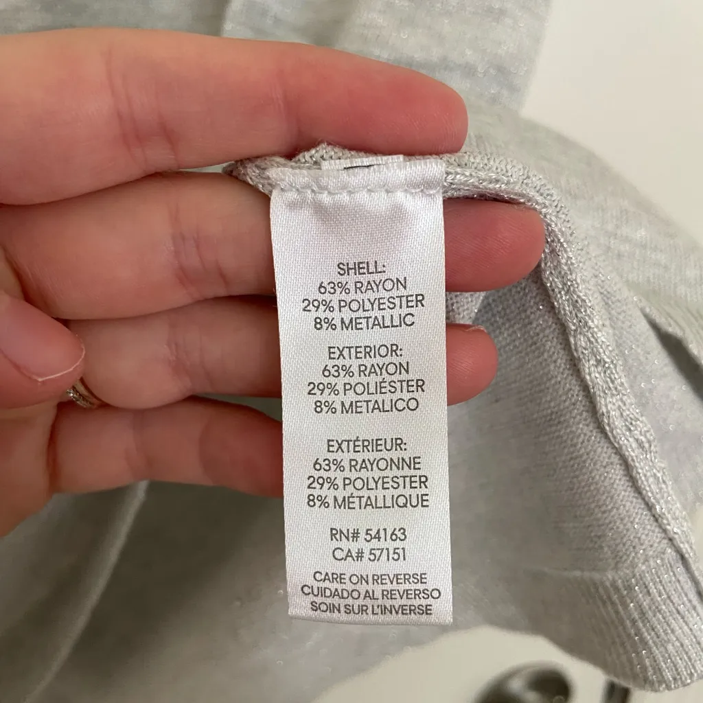 NWOT Calvin Klein Jeans women’s silver metallic high neck short sleeve knit top - Image 5