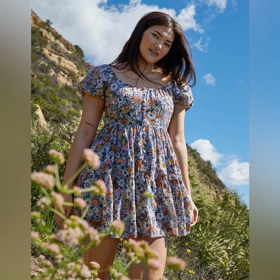 American Eagle - Floral‎ Button-Front Mini Dress - Image 2