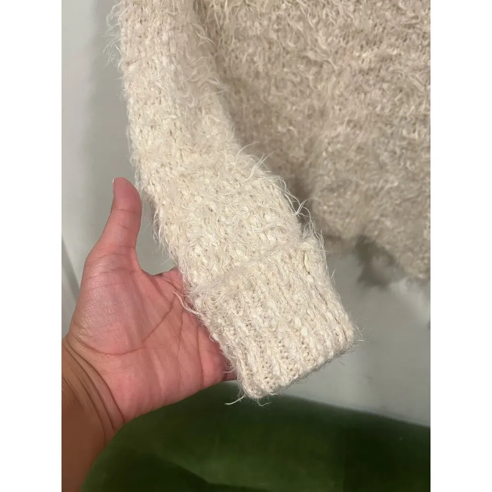 Anthropologie Knitted & Knotted Boho Wool Blend Fuzzy Sweater XS - Image 7