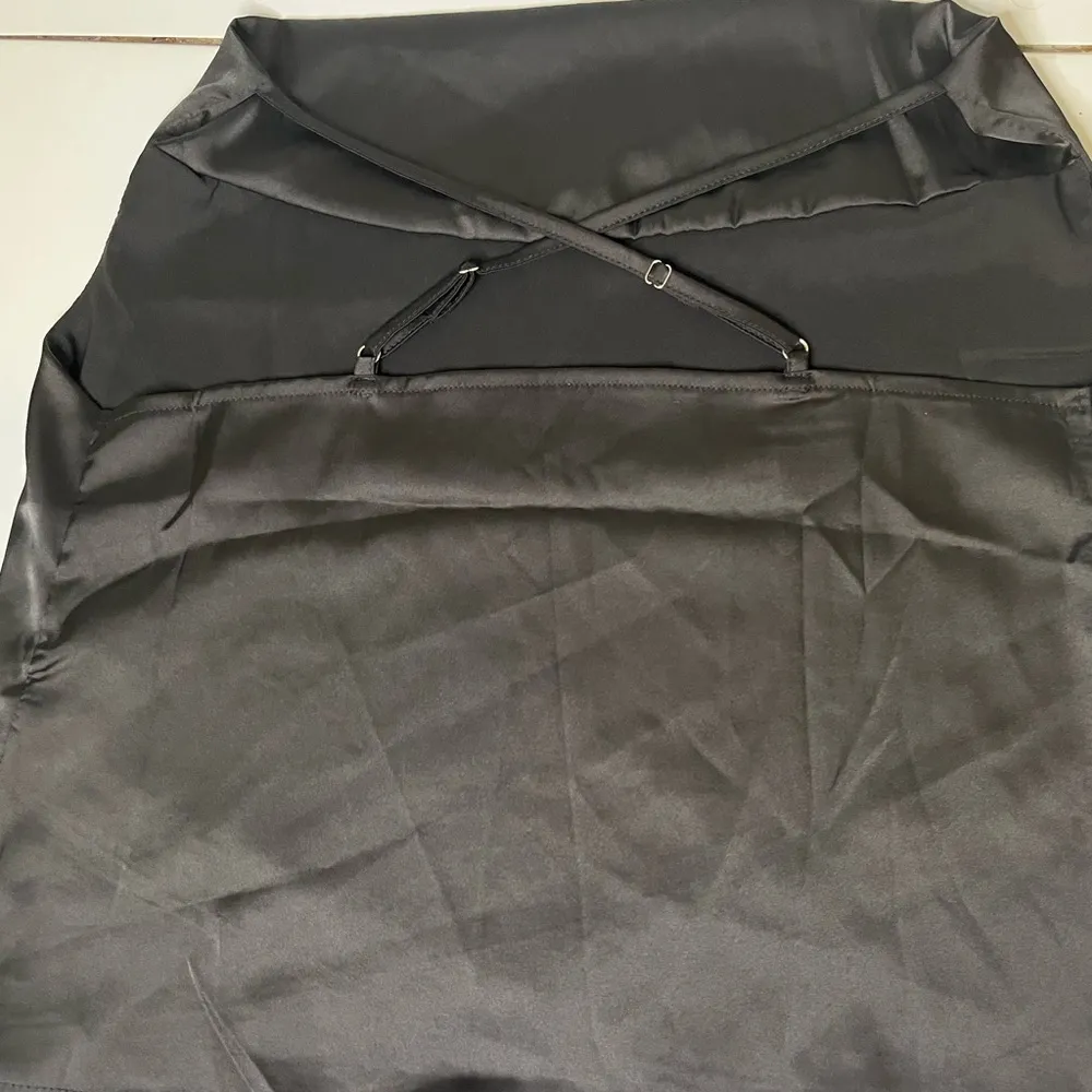 Black Satin Cowl Neck Top - Image 5