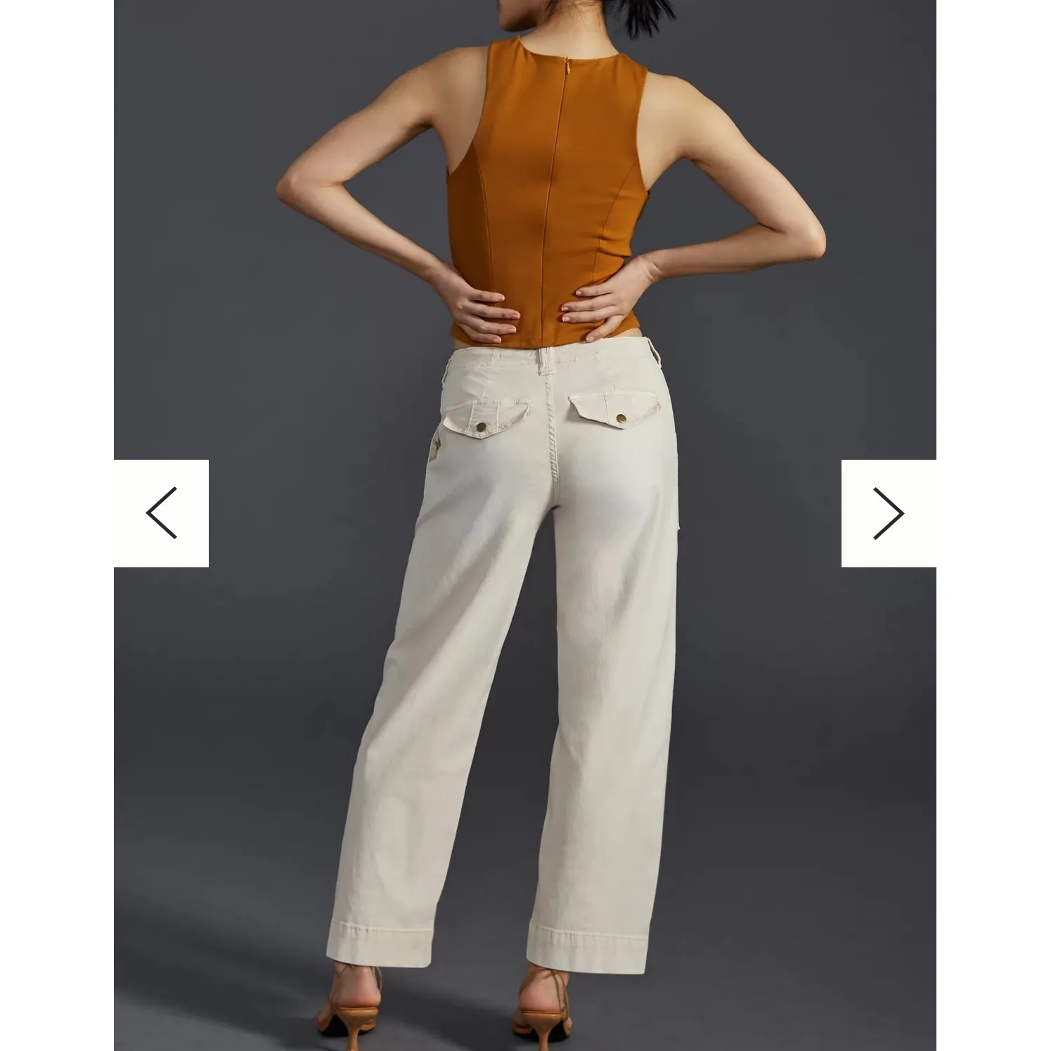 Wide Leg Cargo Pants Utility Pockets Neutral Trousers‎ - Image 4