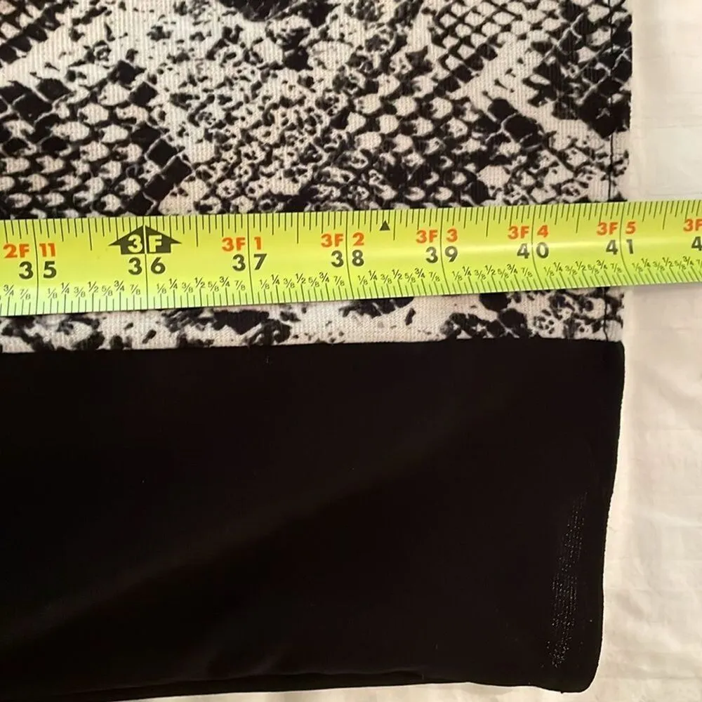 Maggy London Black Snakeskin Print Knit Sheath Dress Womens Size 10 Career - Image 5