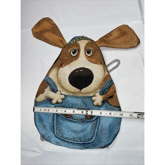 Puppy Shaped Animated Colorful Tapestry String Backpack‎ Tan - Image 4