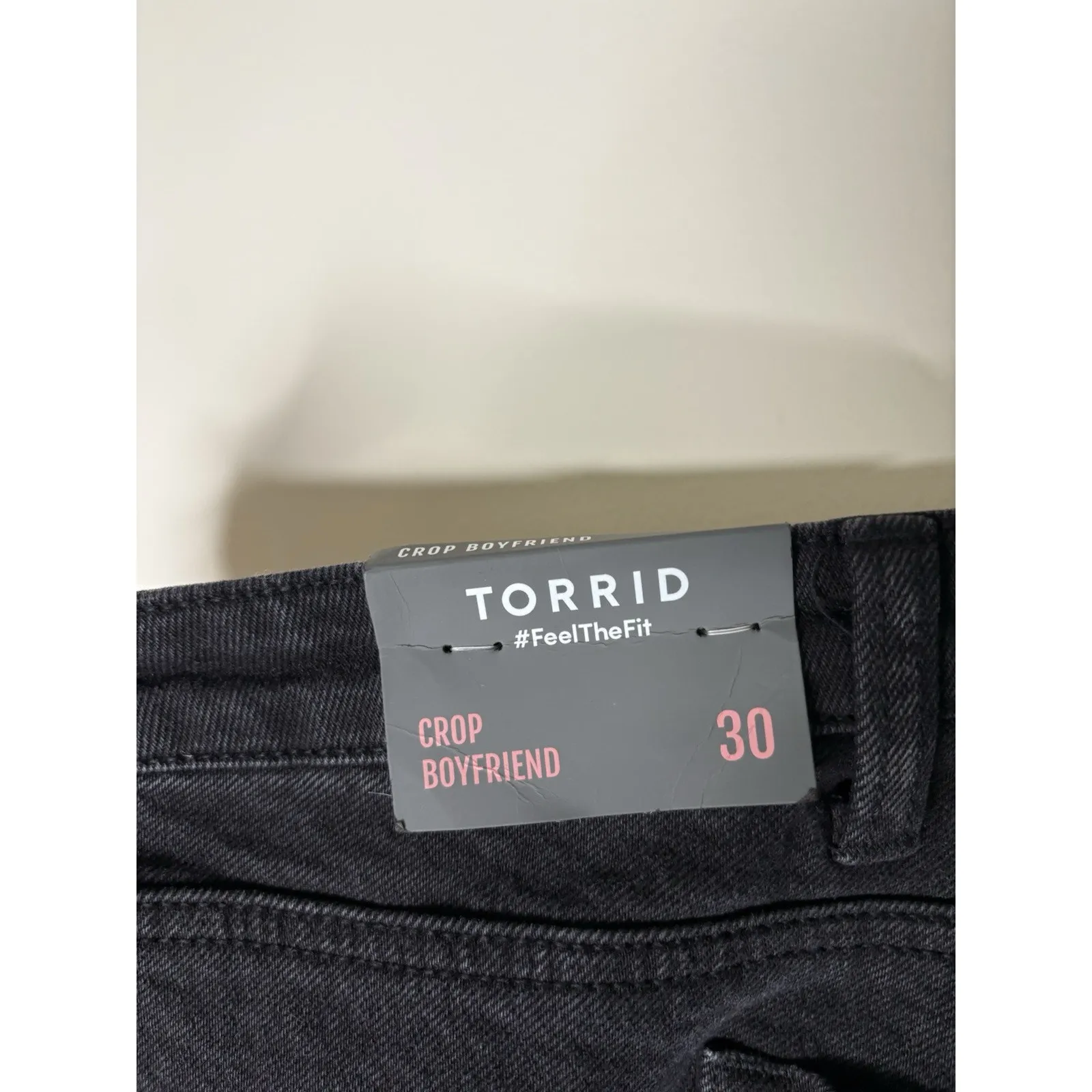 Torrid Plus Size 30 Black Jeans Crop Boyfriend Mid Rise Straight Leg Raw Hem NEW - Image 8