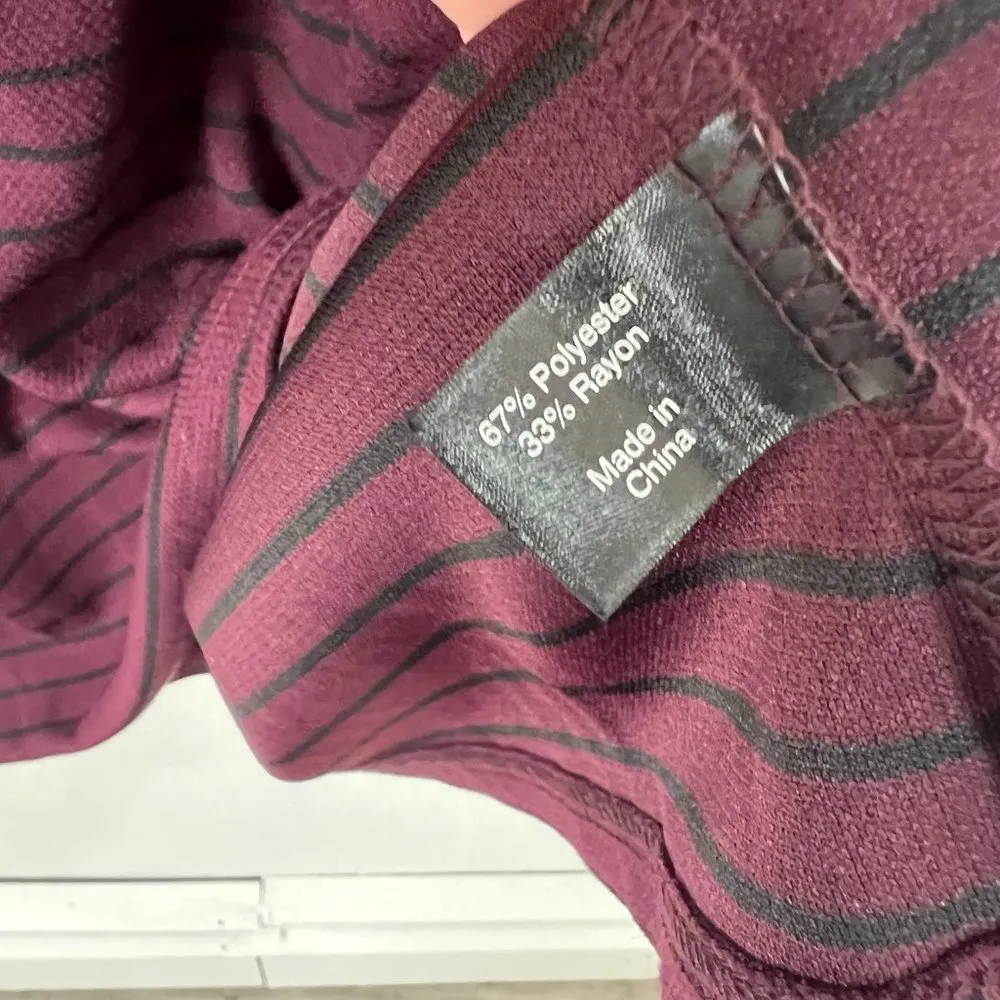 NWT Lane Bryant Striped Pocket Dress Wine Plus Size 14/16 14 16 NEW L1590 - Image 7