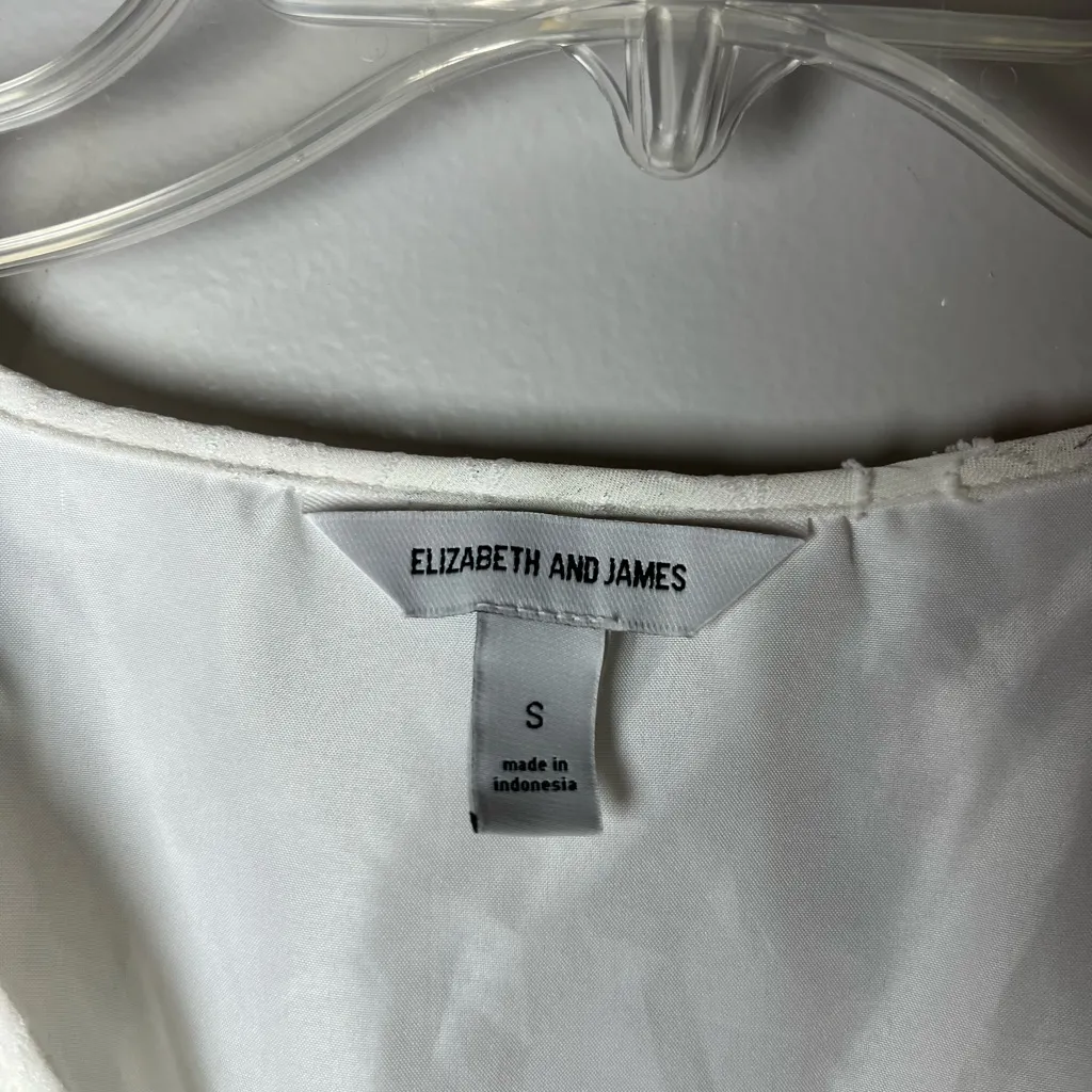 Elizabeth And James White Floral Peplum Top Pirate Prairiecore Boho Size S - Image 3