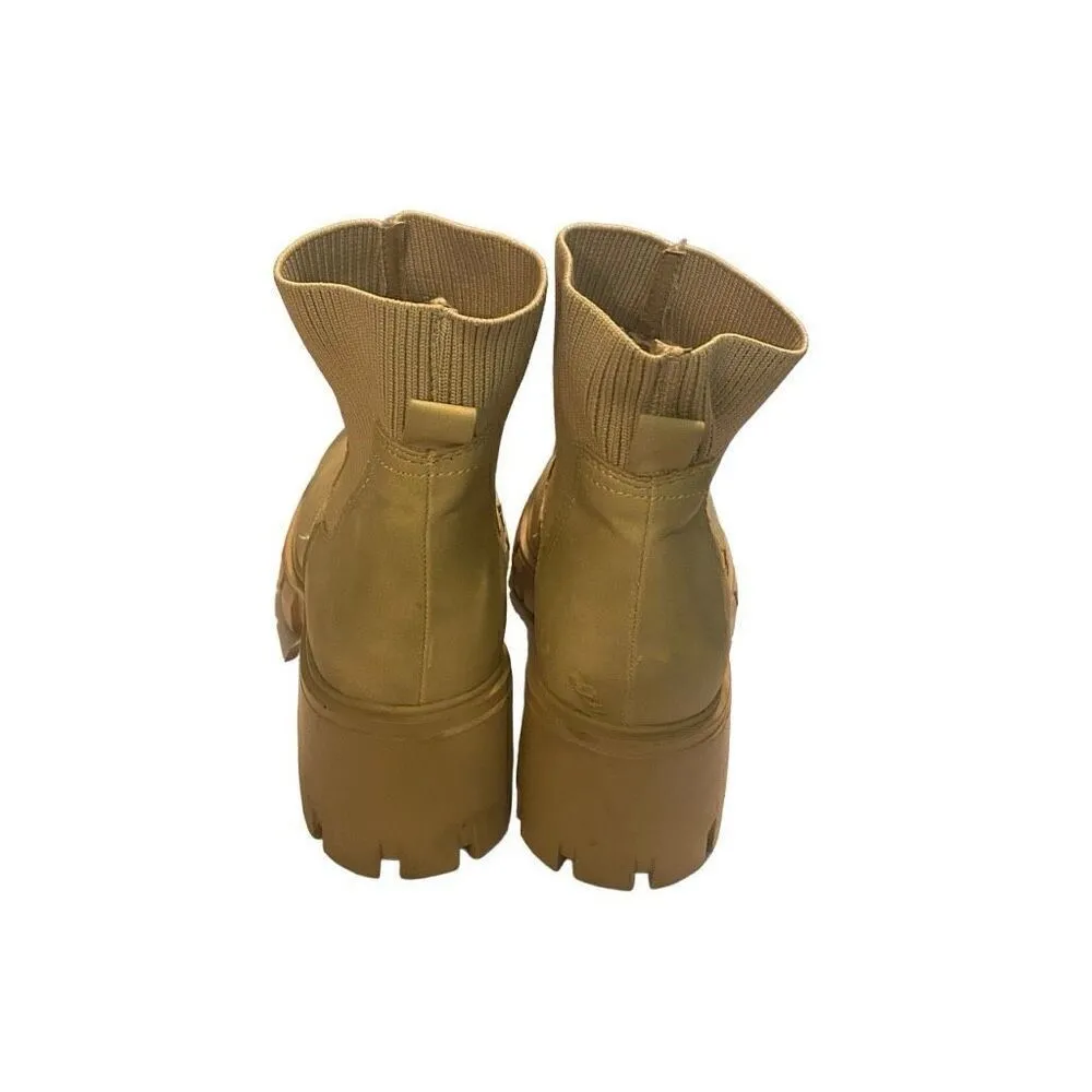MADDEN‎ GIRL Holler Women’s Boots Size 8.5 Slip On Sock Top Beige/Light Tan - Image 2