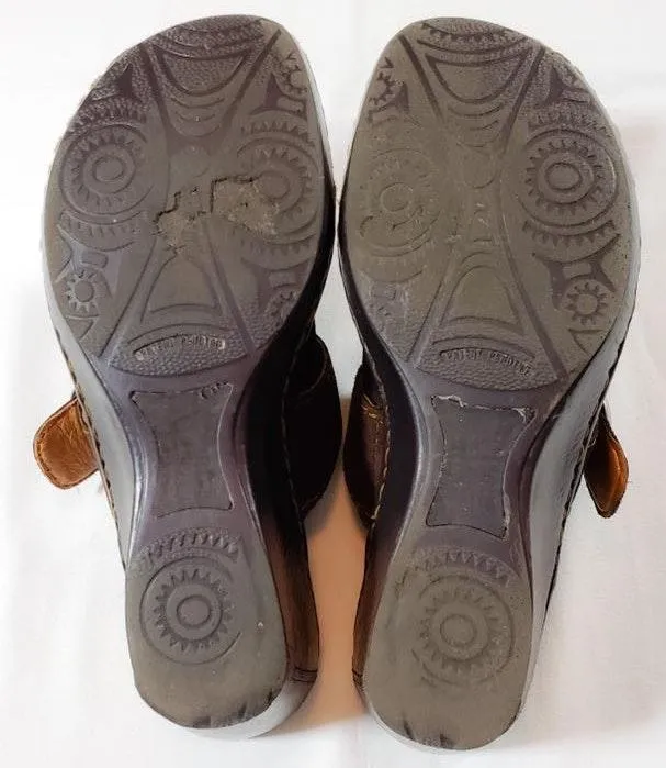 Born Women's Brown Suede Leather Wedge Clogs. Size 9 - Image 6