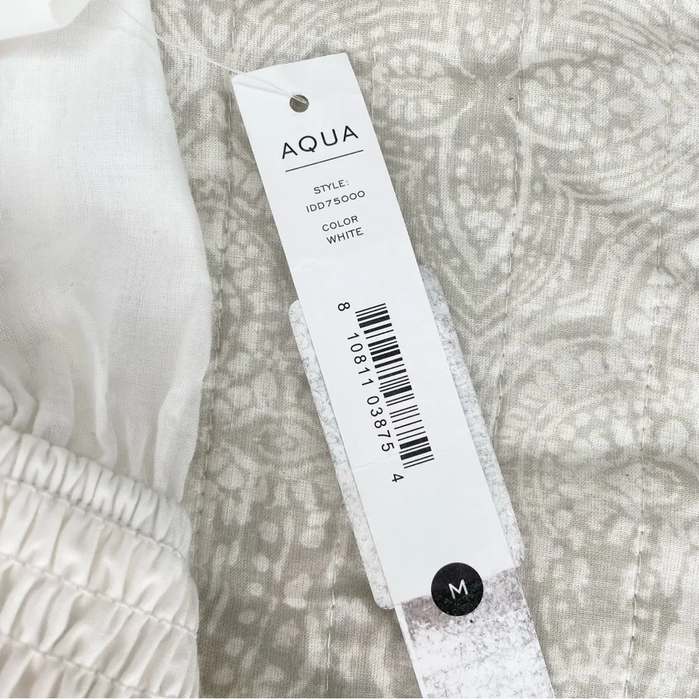 White Lace Inset Flounced Mini Dress Medium NWT - Image 9