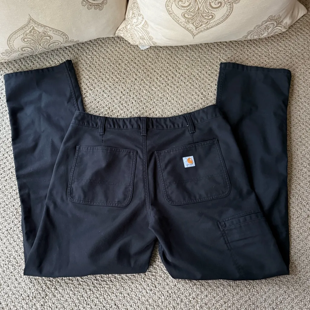 Carhartt Women's Black Rugged Flex Relaxed Fit Canvas Straight Leg Work Pants - Image 5