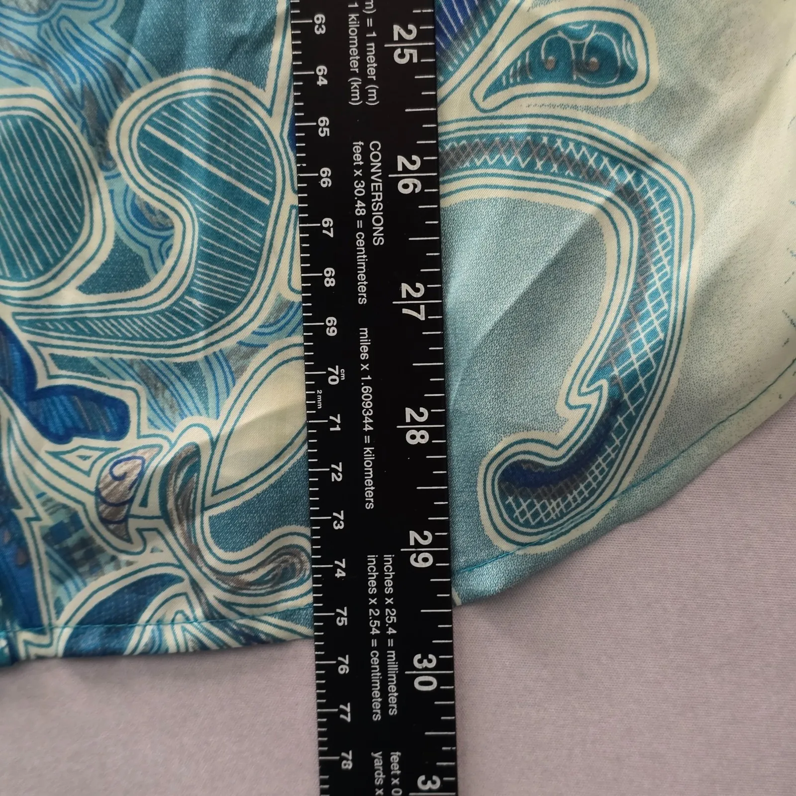 Floral Blue Whimsy Tunic Feminine Botanical Silky Cottage Garden Blouse Top 8 - Image 11