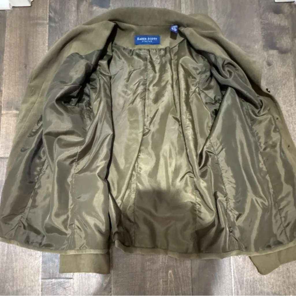 Karen Scott Olive Green Stretch Blazer Size 12 - Image 7