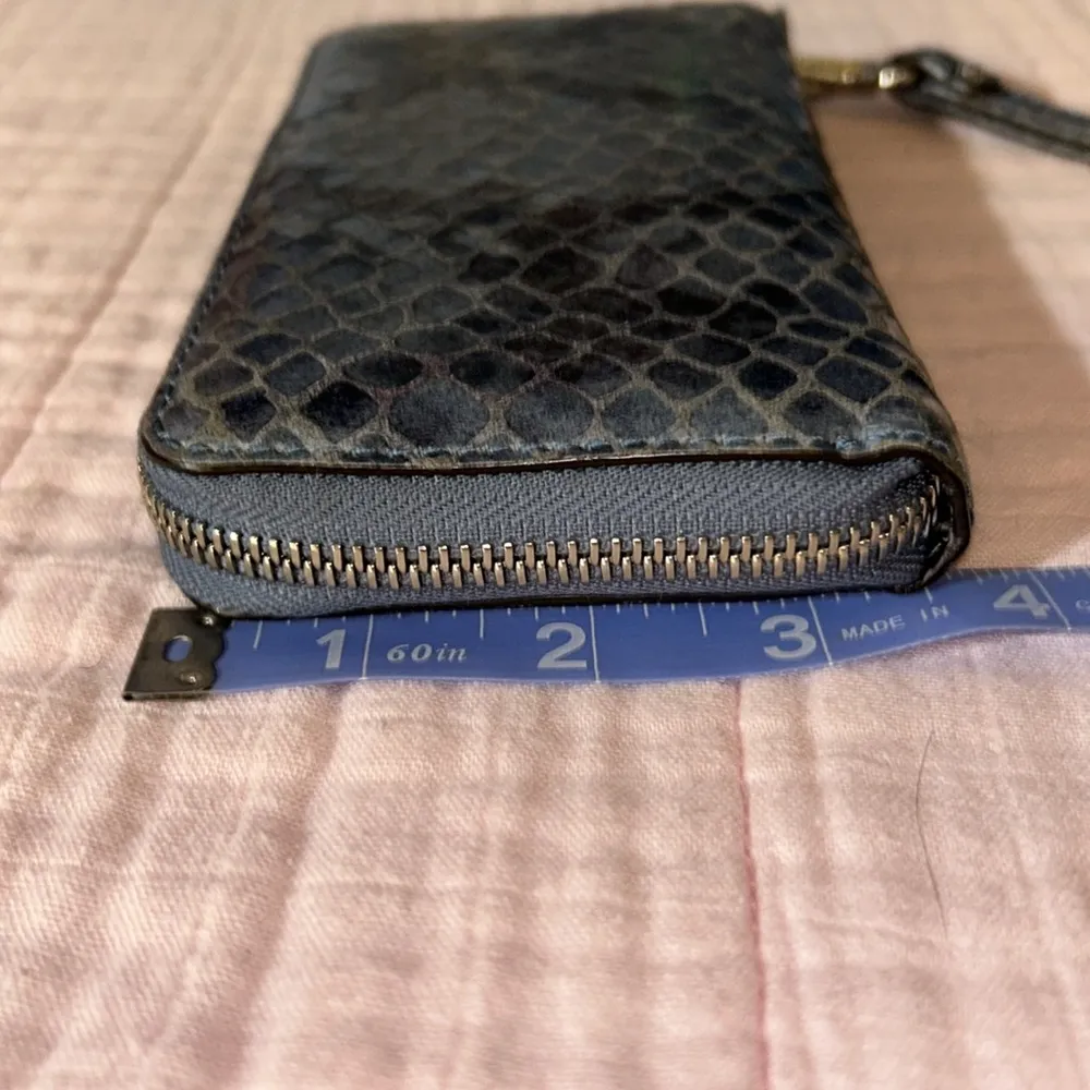 Blue Python Print Jet Set Zip Around Wallet Wristlet - Image 15