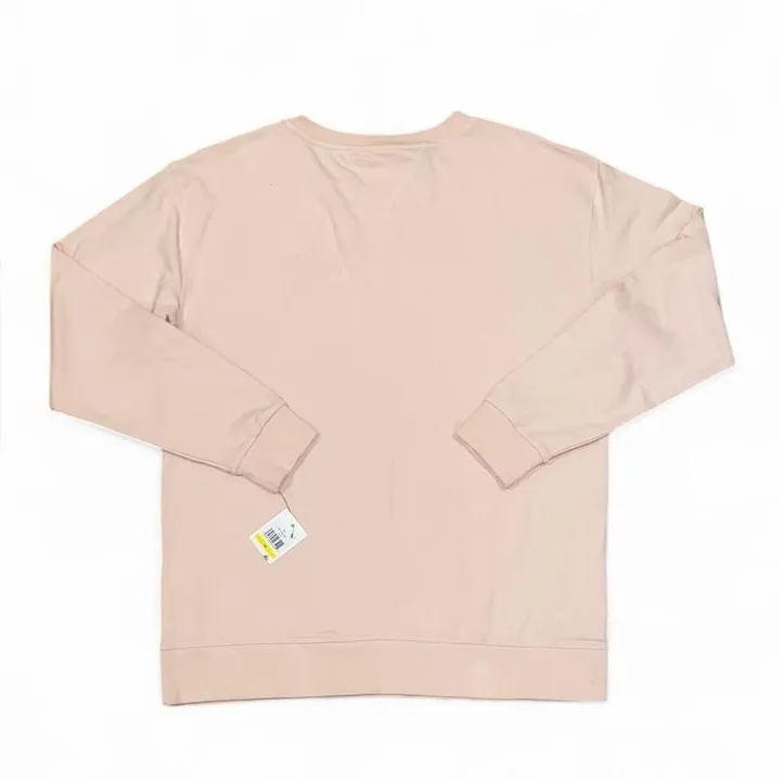 Tommy Hilfiger new with tags baby pink crewneck sweatshirt with embroidered logo - Image 4