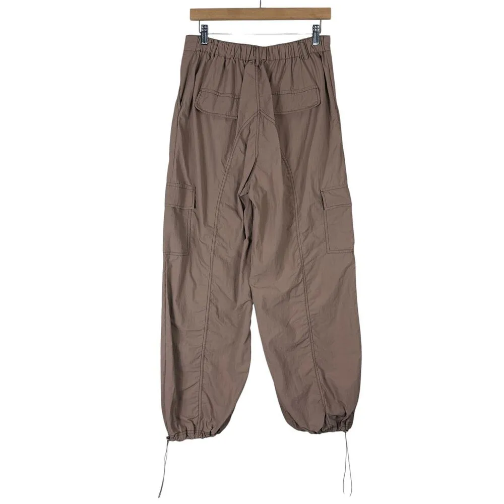 Love Tree Cargo Parachute Pants Womens L Brown 100% Nylon Y2K Utility Tomboy - Image 4