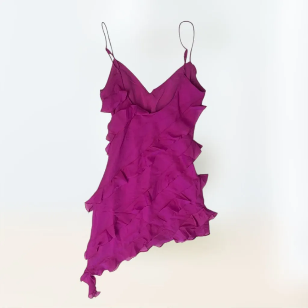 Abercrombie and Fitch All-Over Ruffle Mini Dress Pink Women's Size S/P - Image 3