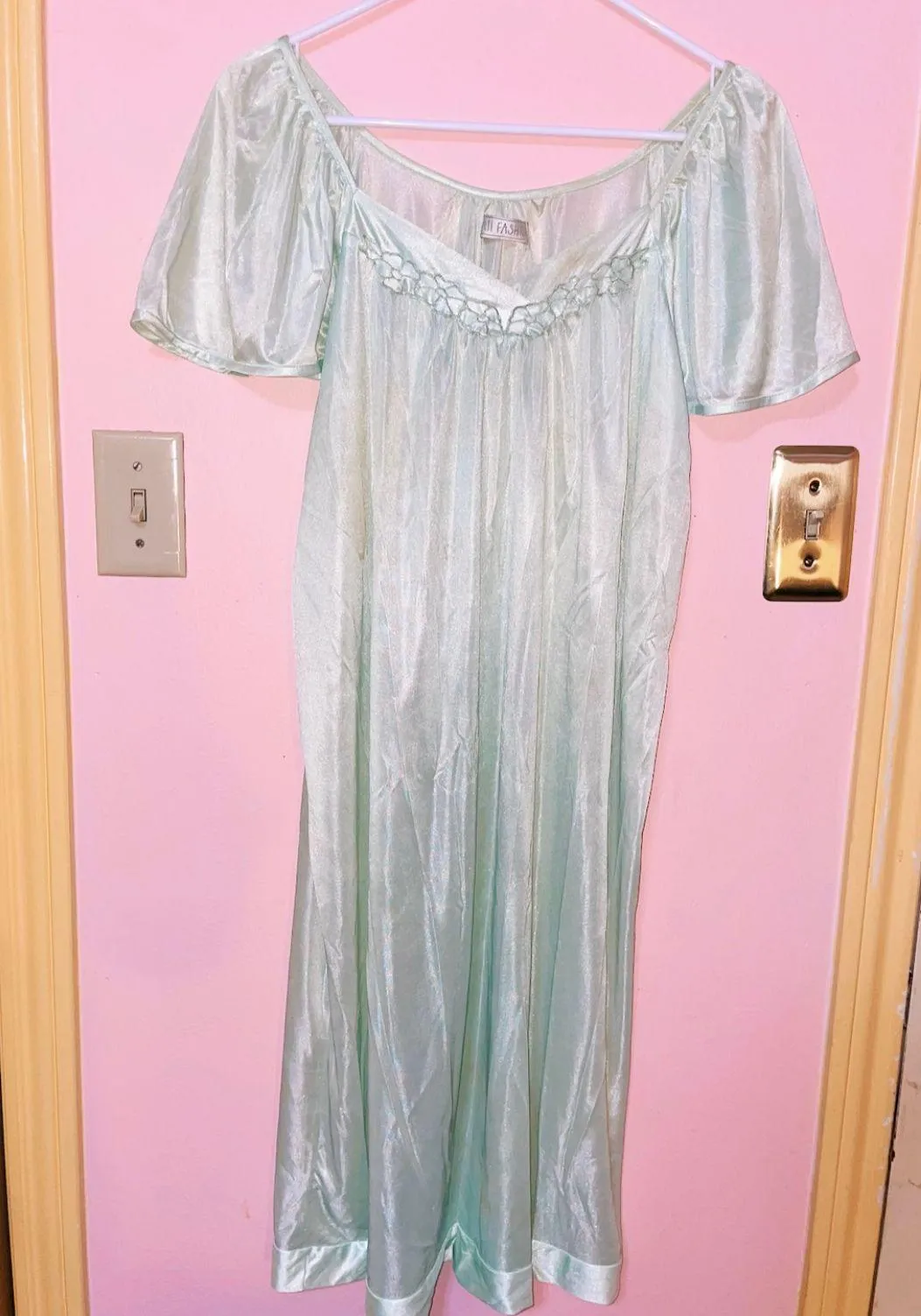 Silk Slip Dress Green Size L - Image 2