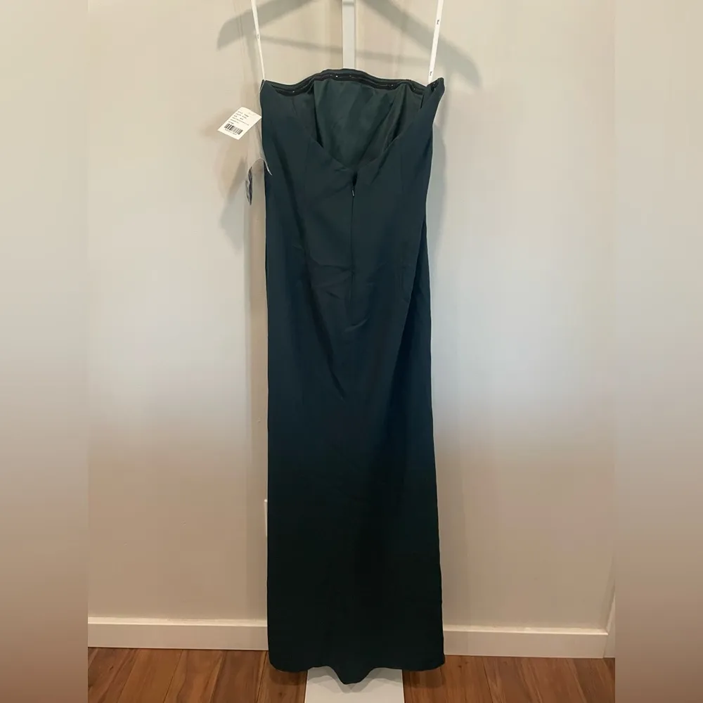 Thread‎ Strapless Scoop Back Maxi Dress With Front Slit Size M Green Size M - Image 7