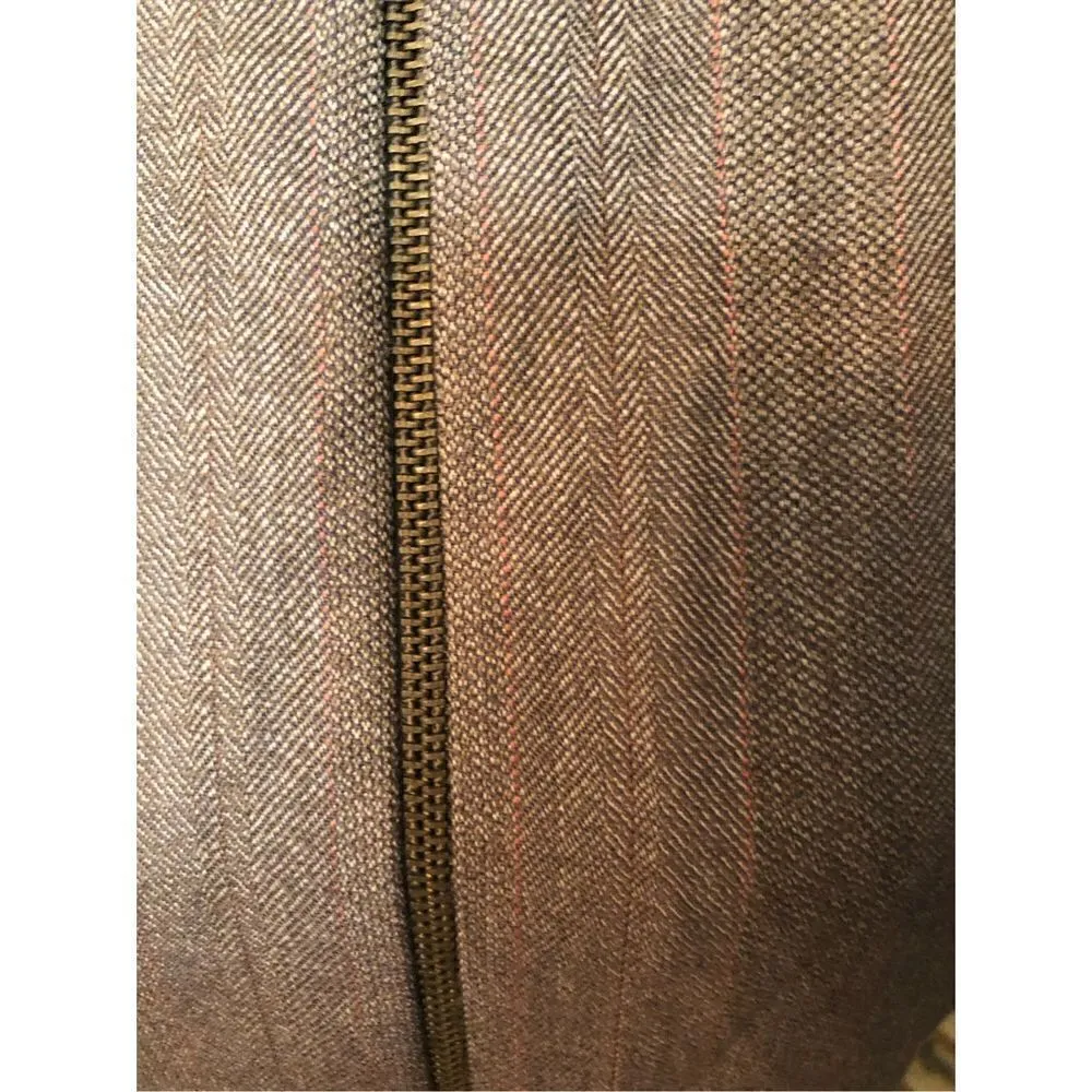 Rafaella pure wool sheath gray taupe front zip accent sheath career dress Size 4 - Image 10