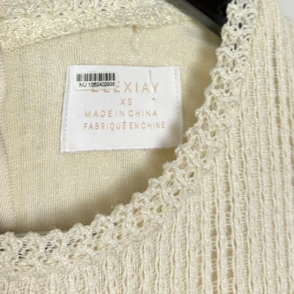 ELEXIAY Keysi Bubble Hem Midi Dress in Nude Size X - Image 6