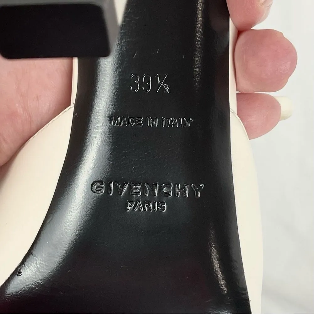 Givenchy  G Lock Platform Heels Beige Sz 39.5 Pointed Toe Ankle Strap - Image 9