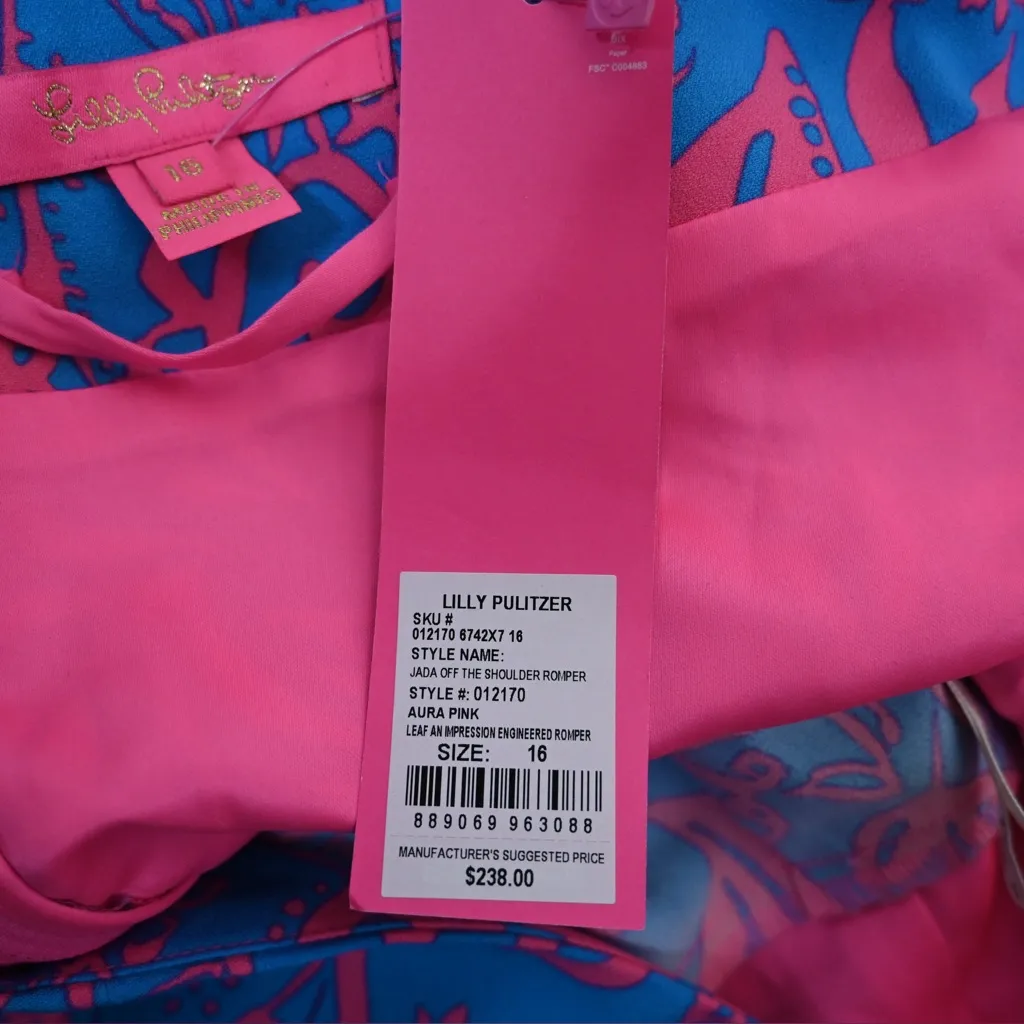 Lilly Pulitzer Women's 16 Jada Off the Shoulder Romper NEW - Image 8