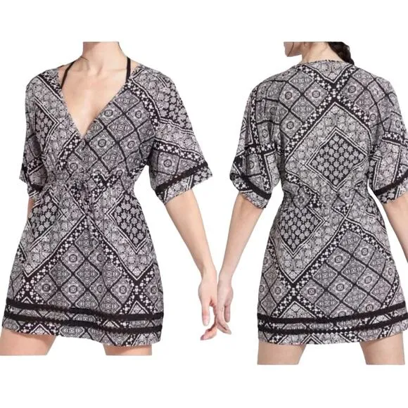 Athleta Bandana Coast to Coast Black/White Swim Cover-Up - Image 2