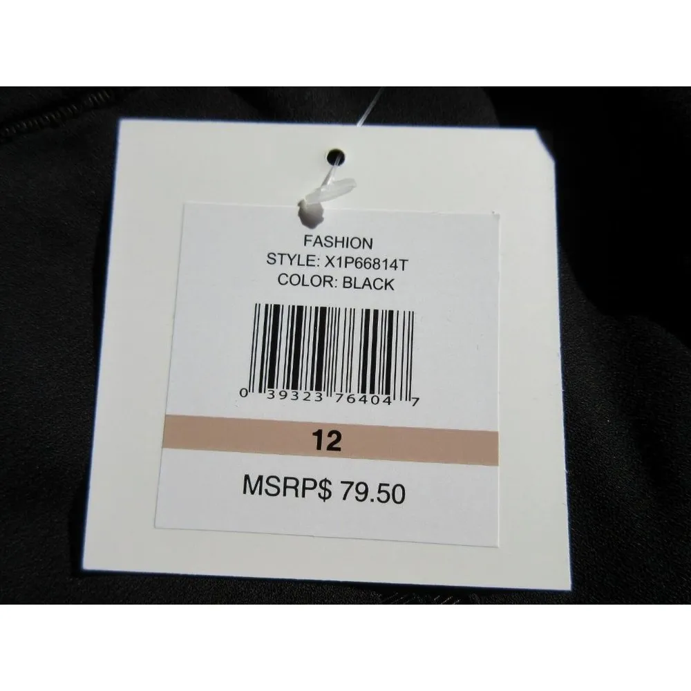 NWT Ellen Tracy Black Soft Fluid Stretch Crepe Pleated Pull-on Crop Pants 12 - Image 12