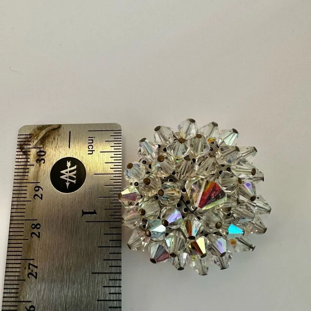 Aurora Borealis crystal brooch Silver - Image 5