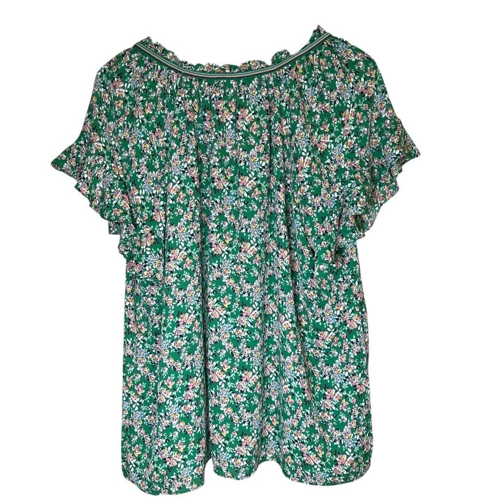 Lot of 2 MAX STUDIO Floral Flutter Sleeve Top Crepe Popover Plus Sz 1X Preppy - Image 5