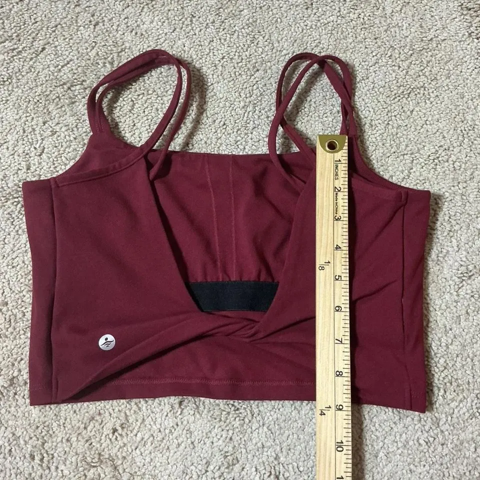 Halara Maroon Twist Back Athletic Crop Tank Top Women's Size M - Image 4