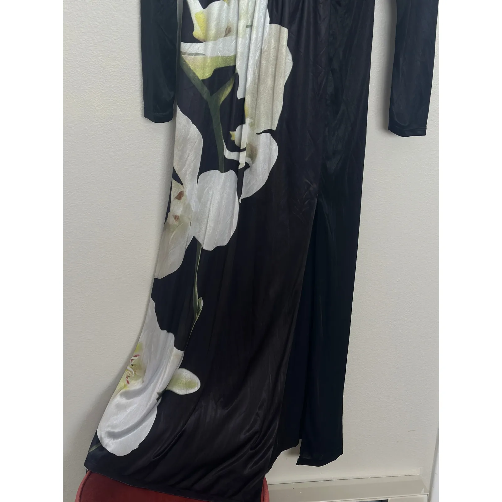 Altuzarra For Target Small Maxi Dress Black Floral Print V - Image 7