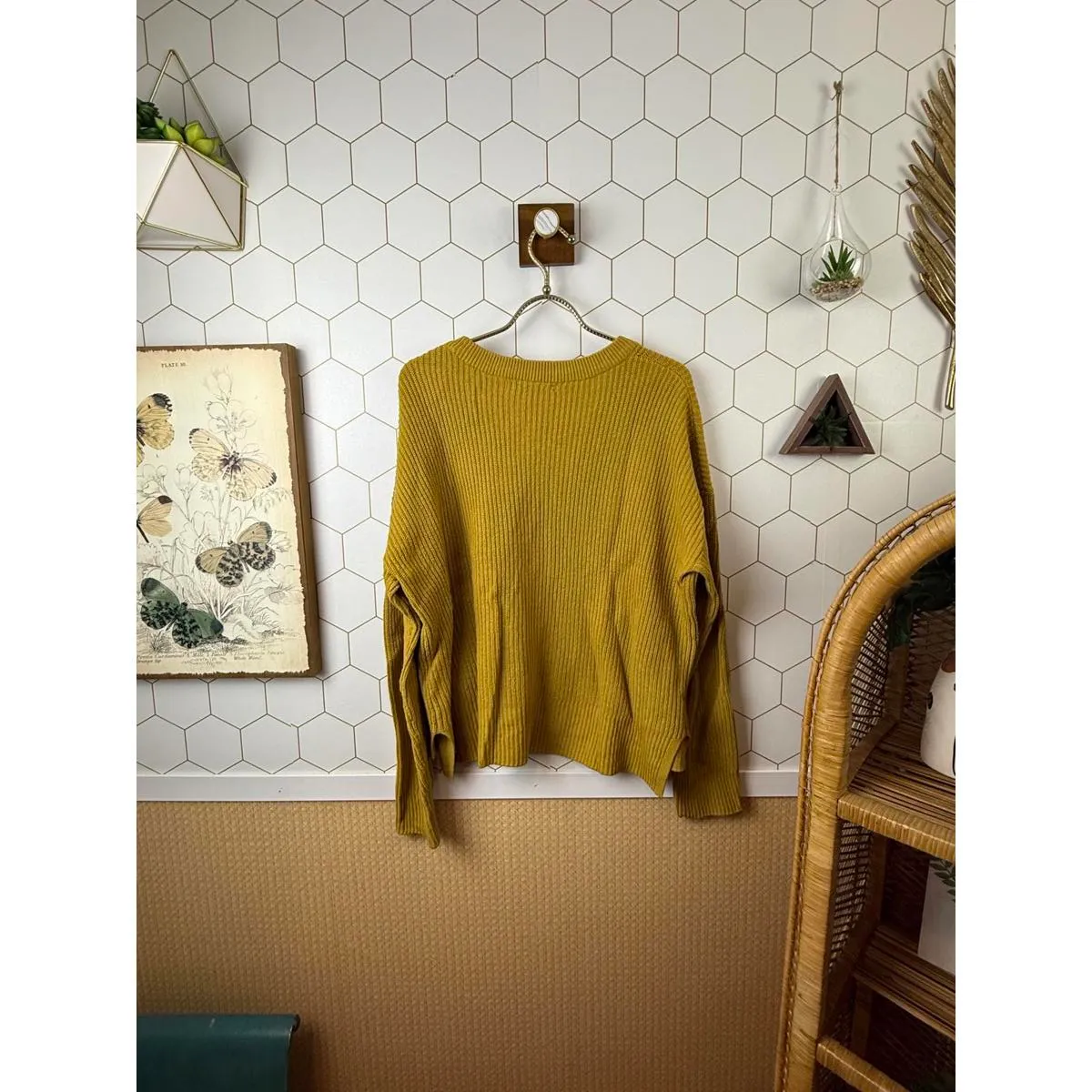 Madewell Deep Mustard Cotton Blend Patch Pocket Pullover Sweater - Size - Medium - Image 4