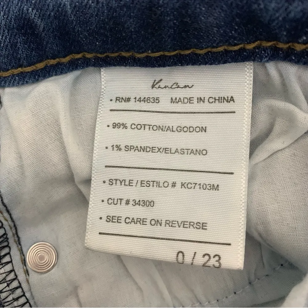 Kancan Skinny Distressed Frayed Hem Jeans Sz 0/23 Blue - Image 12