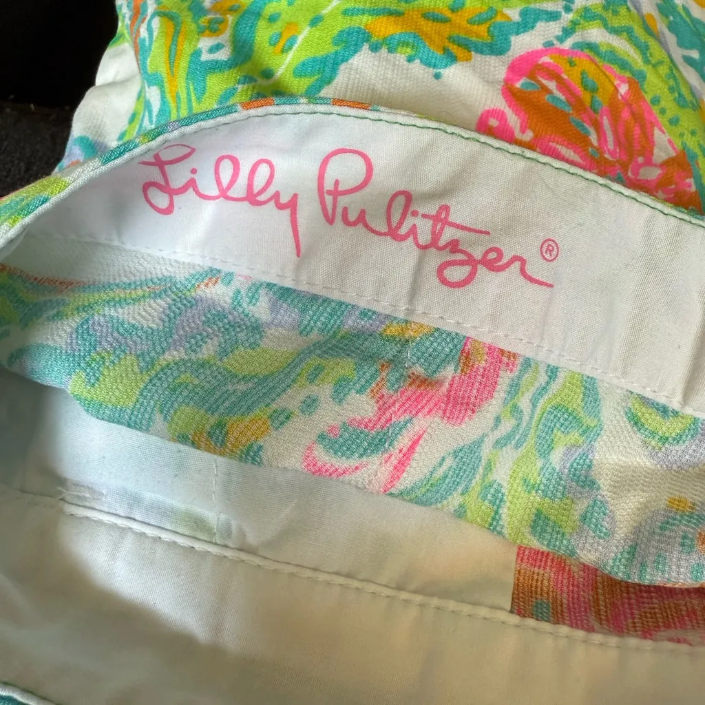 Lilly Pulitzer Women’s 00 Buttercup Shorts Floral Print Scallop Hem - Image 2