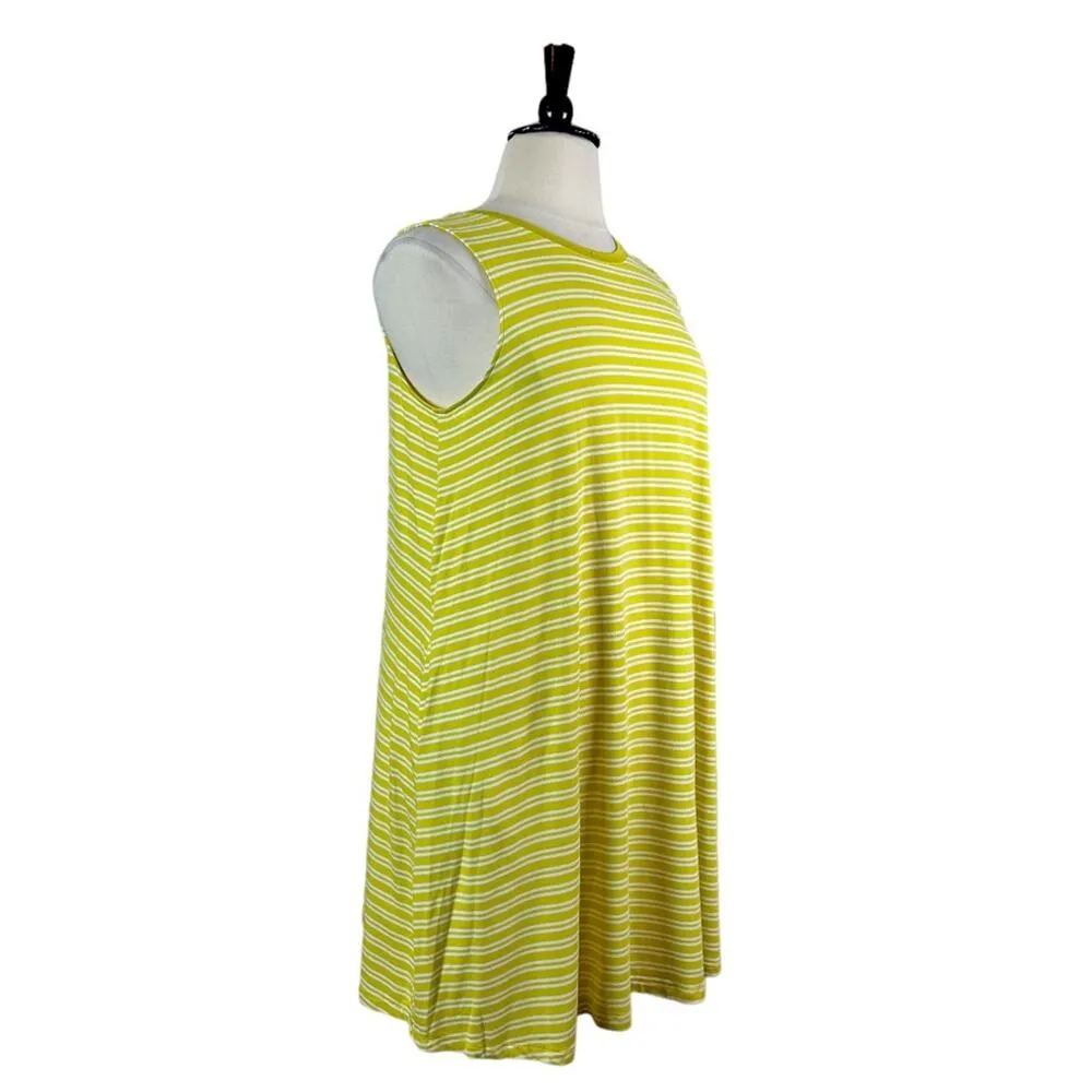 Time and Tru Tee Shirt Dress Swing Sleeveless Pockets Yellow New Women’s Size XL - Image 2