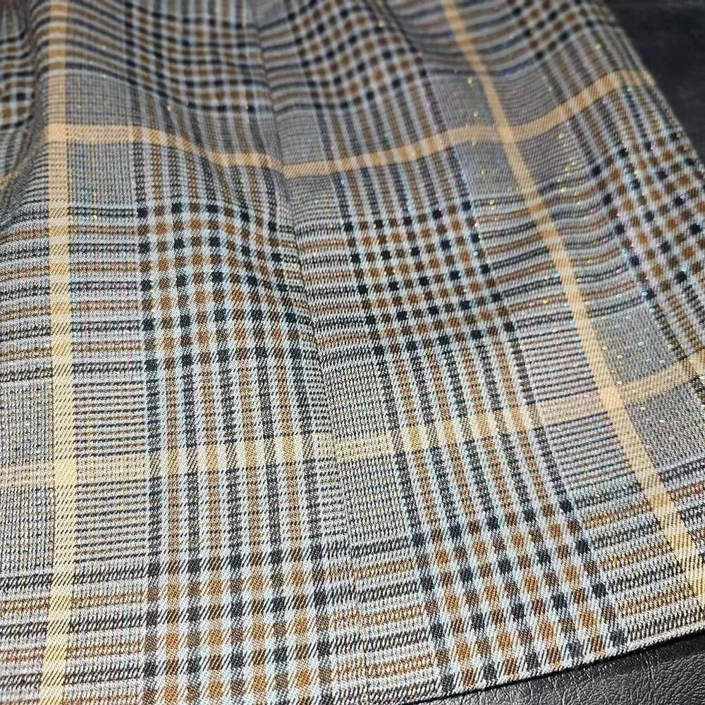 Lovers + Friends‎ Womens Gray Plaid Kim Mini Skirt Large - Image 3