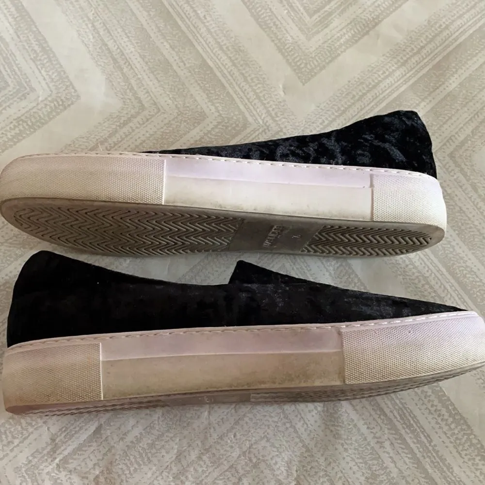 J Slides Angel Black Velvet Slip on Sneakers Black Size 10 - Image 5